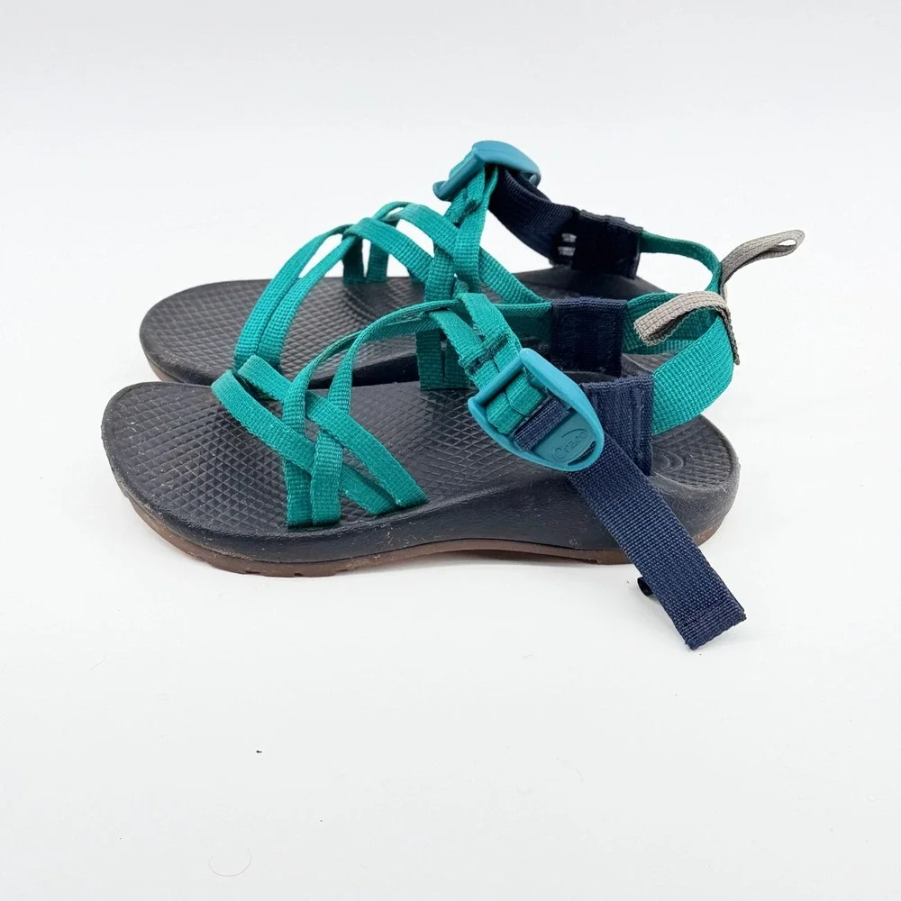 Chaco‎ Kids Z/1 Ecotread Sandals Teal Navy Blue JCH180312 Size 13 Kids